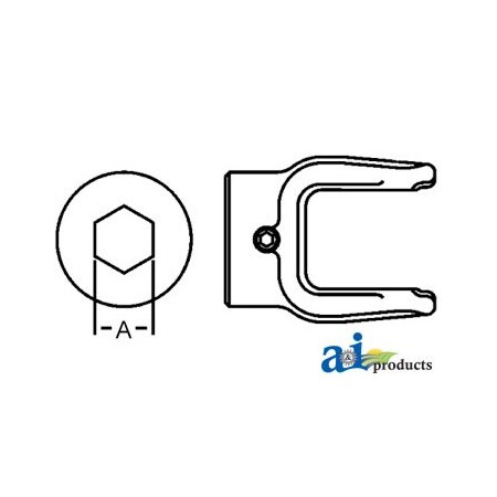 A & I Products Hexagon Bore Implement Yoke (w/ Set Screw) 3" x2" x3" A-805-1018